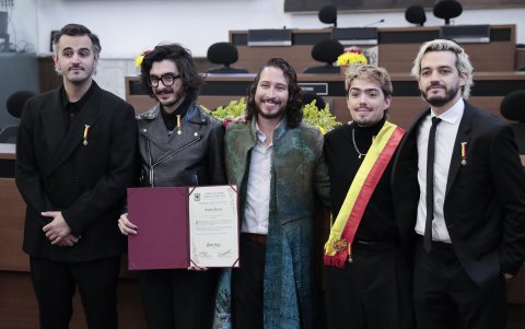 Morat junto al concejal Julián Rodríguez Sastoque.