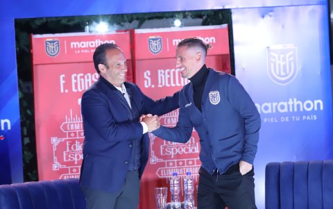 Presentación del nuevo DT de la selección ecuatoriana Sebastián Beccacece