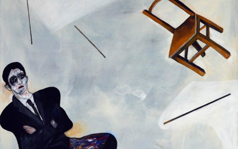 El artista participó en Moscú con a serie Psicología de la Gravedad.