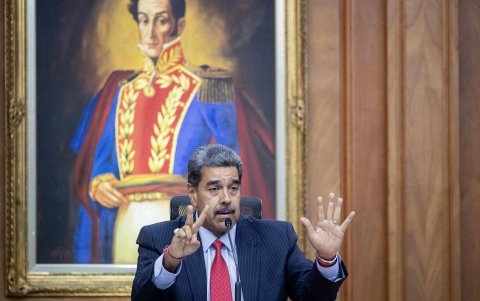 Fotografía de archivo del 31 de julio de 2024 del presidente de Venezuela, Nicolás Maduro, durante una rueda de prensa en el Palacio de Miraflores en Caracas (Venezuela).