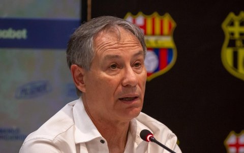 Ariel Holan entrenador de Barcelona, luego del partido ante Universidad Católica