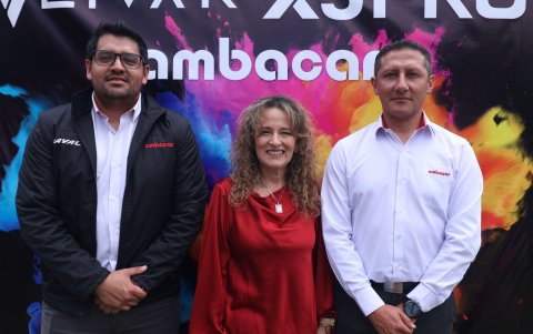 Christian Pérez, Sandra Moya y Sebiastián Benalcázar.