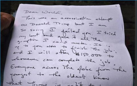 La carta en la que Ryan Routh, el sospechoso de intentar matar al expresidente Donald Trump, cuenta sus plane