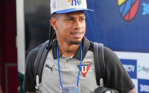 Marco Angulo en la concentración previa a un partido de Liga de Quito