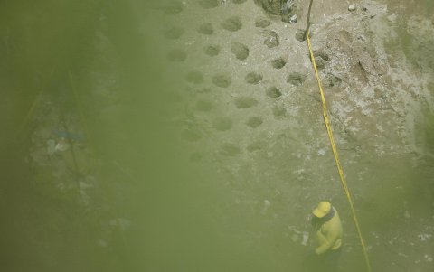 Una de las áreas donde se están excavando en fosas clandestinas en Tonacatepeque (El Salvador).
