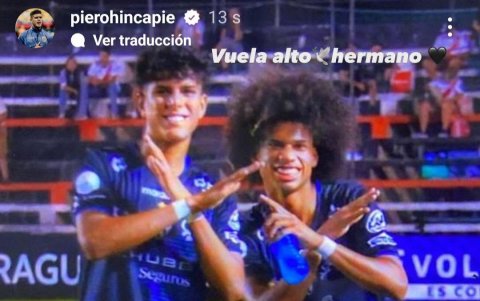 El mensaje de despedida de Piero Hincapié en su cuenta de Instagram.