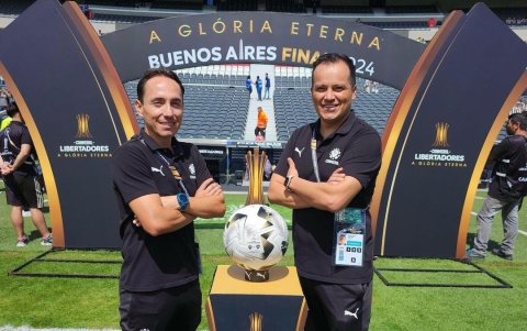 Christian Lescano y Carlos Orbe (d) estuvieron presentes en la final de Copa Libertadores 2024