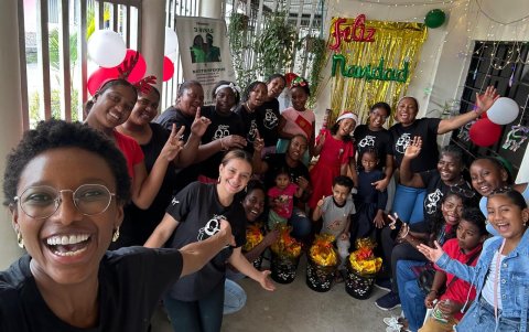 Nath en una de las actividades de la fundación Tres Niñas