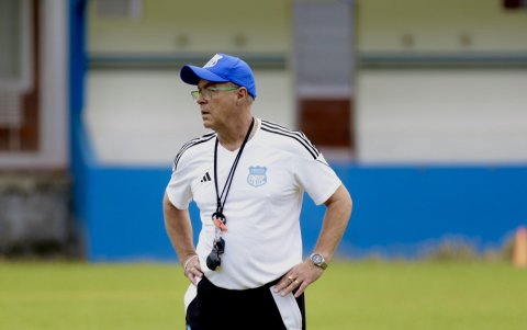 Jorge Célico dirigió su primera práctica con Emelec el jueves 23 de enero.