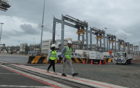 Puerto. Las instalaciones del puerto de aguas profundas de DP World en Posorja.