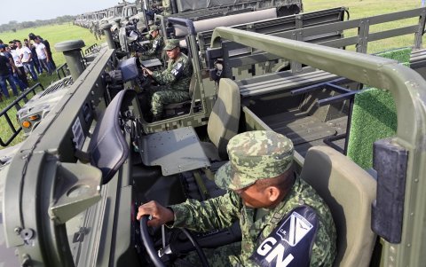 Cancún. Miembros de la nueva Guardia Nacional de México.