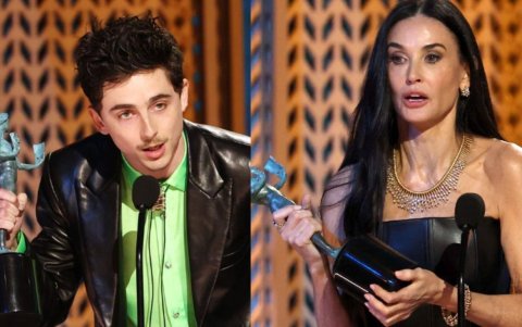 Timothée Chalamet y Demi Moore recibieron el Premio del Sindicato de Actores (SAG) como mejor actor y actriz, respectivamente.
