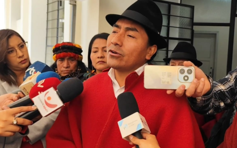 Leonidas Iza fue candidato presidencial de Pachakutik y lidera la Conaie.