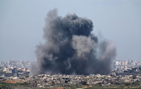 Gaza. Uno de los bombardeos de Israel ejecutado sobre la Franja de Gaza.