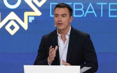 El presidente y candidato Daniel Noboa Azín.