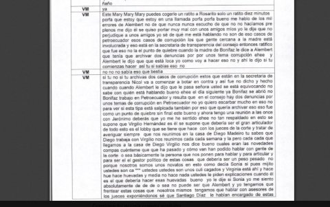 Caso Ligados, parte de las conversaciones que son parte del expediente fiscal.