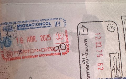 El pasaporte de Diego Borja registra el ingreso regular a Colombia, el 16 de abril de 2025.