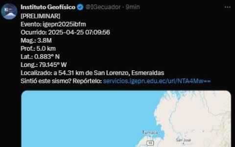 Publicación. Este informe fue eliminado de la cuenta de X del Instituto Geofísico, debido a que los datos eran imprecisos.