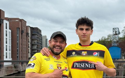 Los Luzuriaga: Manuel y su hijo Lenny en Alemania.