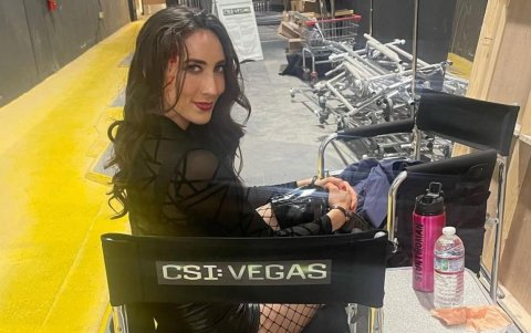 Devyn LaBella en el set de rodaje de CSI: Las Vegas