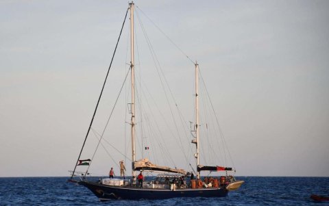 Fotografagía de archivo del Madleen, el barco de la Flotilla de la Libertad que se dirige a Gaza.