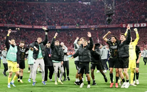El festejo del PSG al llegar a su segunda final de la Champions.