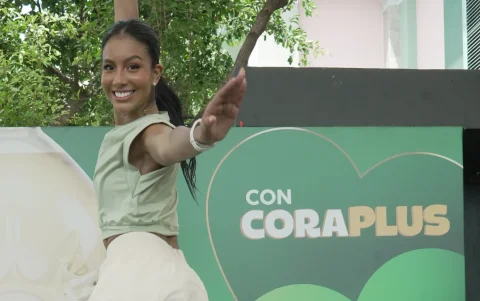 Jennifer Tutivén, feliz durante el evento.