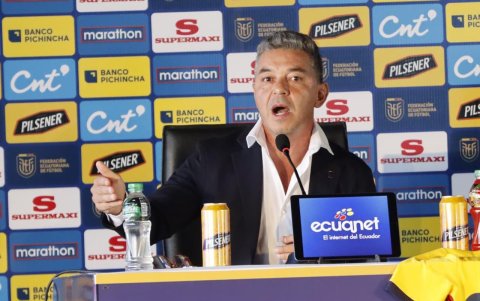 Marcelo Gallardo habló en rueda de prensa en la Casa de la Selección en Quito.