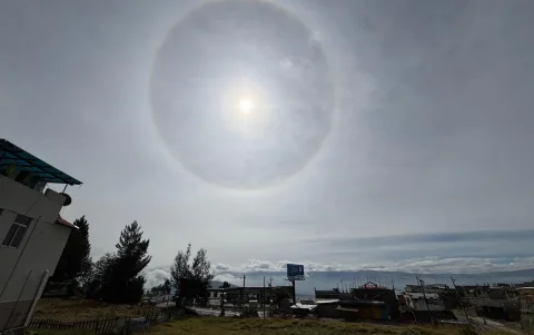 El halo solar fue visible este 24 de septiembre desde varios puntos de Quito.