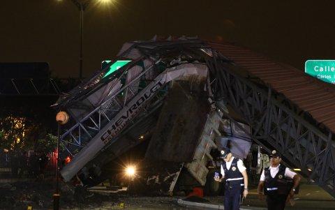 Imágenes del accidente en la avenida de Las Américas.
