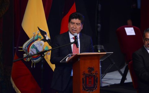 Jorge Yunda, alcalde de Quito en la Sesión Solemne.