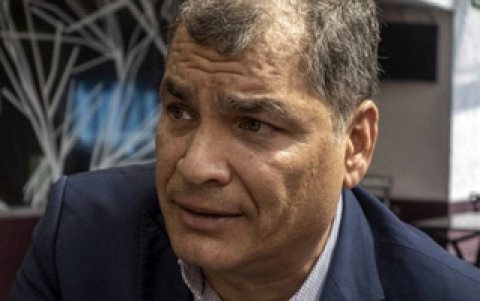 Conferencia. El expresidente Rafael Correa, el miércoles en México.