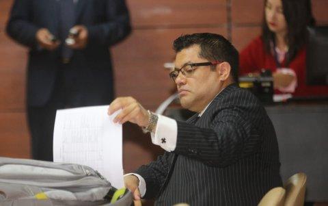 Fausto Jarrín, abogado de Alexis Mera, durante la diligencia de este lunes.