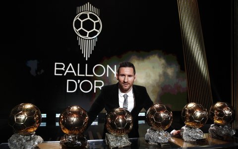 Messi con sus seis Balones de Oro.