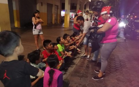 Solidaridad en el centro de Guayaquil.