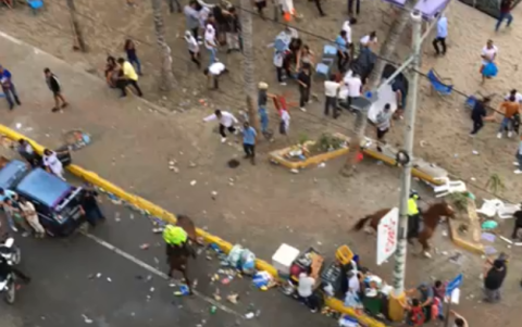 Los desmanes ocurridos el 1 de enero en el malecón incluyeron ataques a la Policía.