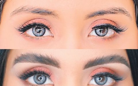 Antes y después del brow lamination.