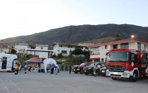 Las acciones de coordinación se mantienen desde el Puesto de Mando Unificado (PMU) ubicado en el colegio Pomasqui.