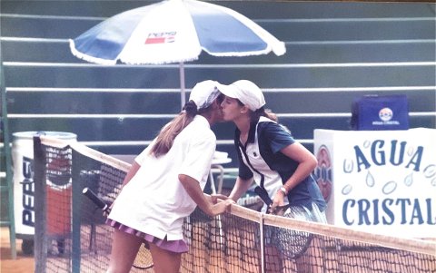 Junto a la hermana de Pablo Campana, Cristina, en un torneo en Guayaquil.