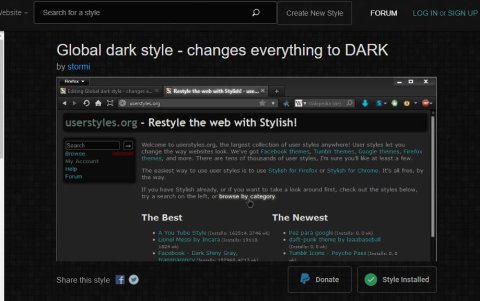 Stylish permite colocar varios temas a diversas páginas y aplicaciones de escritorio.
