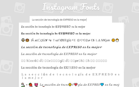 Se puede acceder a Instagram Fonts desde el navegador de la computadora o el teléfono.