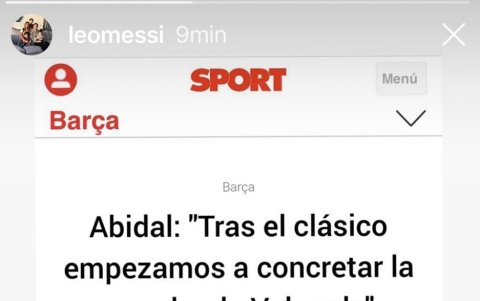 En su cuenta de Instagram, Messi criticó las declaraciones de Abidal.
