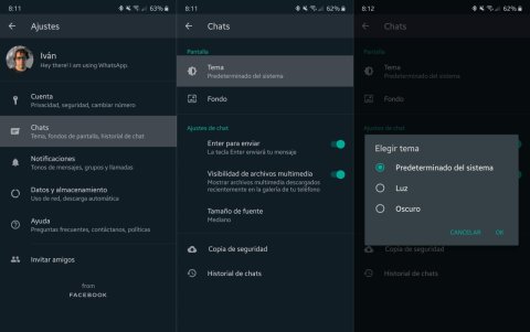 El modo oscuro está disponible, aunque sólo para la versión beta de la aplicación.
