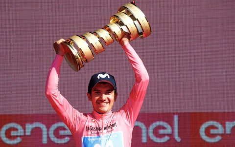 Richard Carapaz luego de ganar el Giro de Italia.