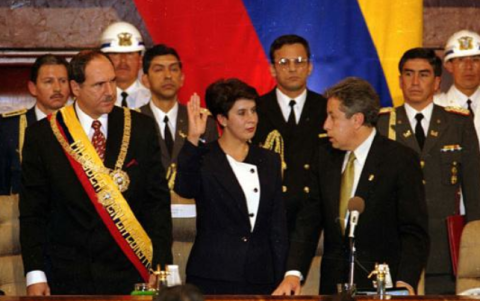 Rosalía Arteaga asumió el poder durante pocos días, tras el derrocamiento de Bucaram.