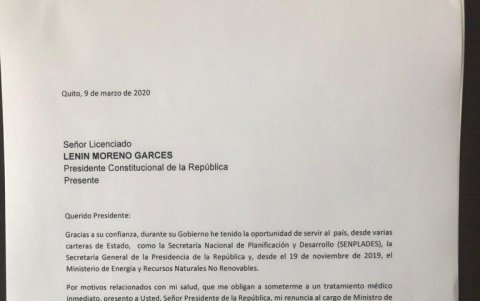 renuncia de José Agusto Briones