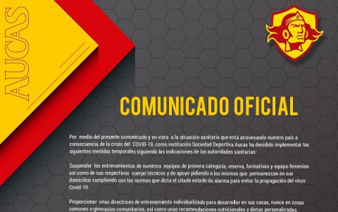 Comunicado de Aucas por el COVID-19