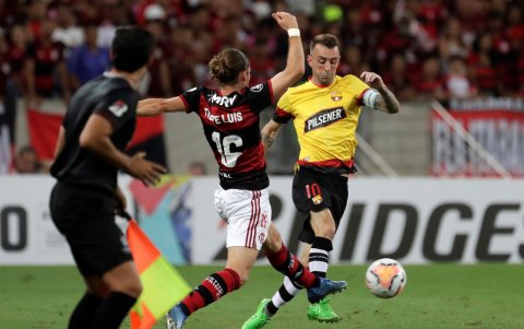 Barcelona enfrentó el pasado miércoles a Flamengo en Río de Janeiro por la Copa Libertadores.