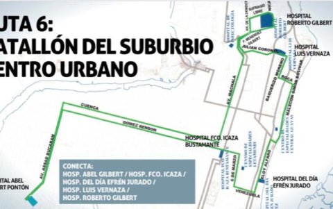 Ruta 6: Batallón del suburbio-centro urbano.