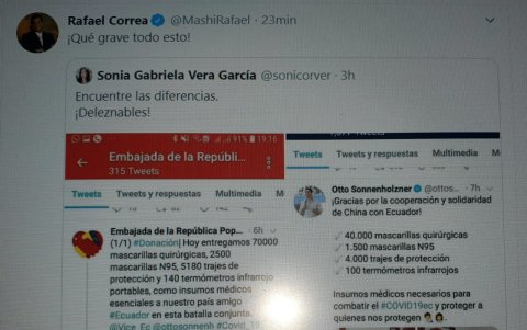 Captura de pantalla original de diario EXPRESO, antes de que el exmandatario borrara su publicación.